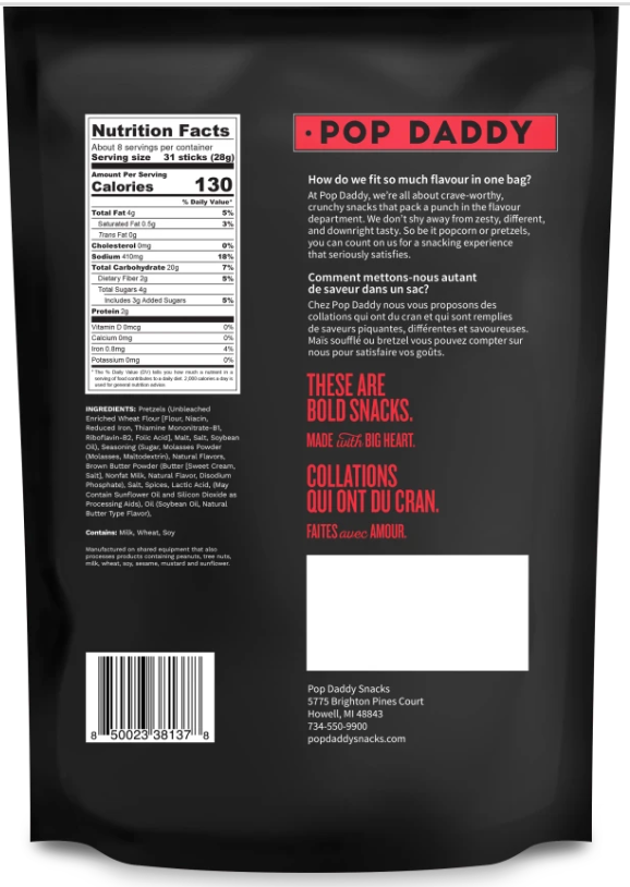 Pop Daddy Maple Brown Butter Pretzel Sticks