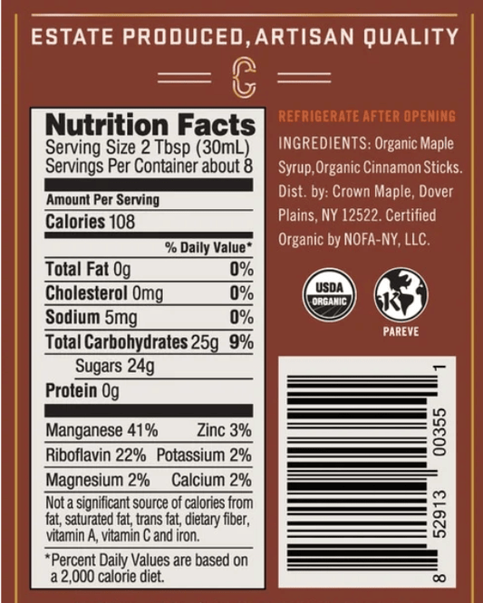 Crown Cinnamon Infused Maple Syrup - The Maple Shop